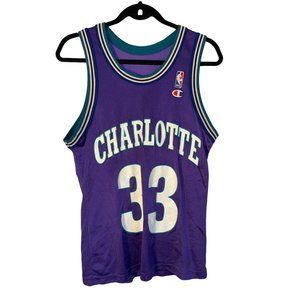 Vintage Charlotte Hornets Alonzo Mourning Jersey By Champion